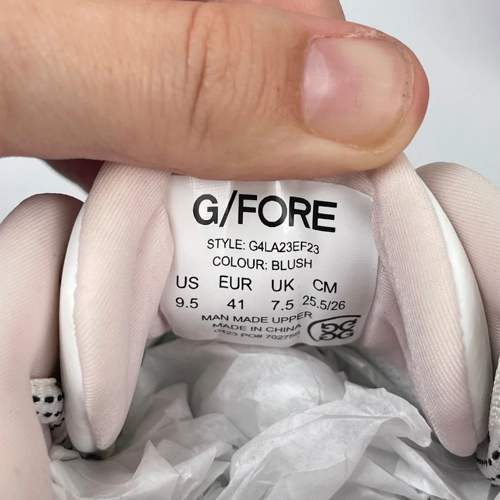 G/FORE MG4+ Golf Shoes Women 9.6 Snow White Blush Pink Spikeless Perforated